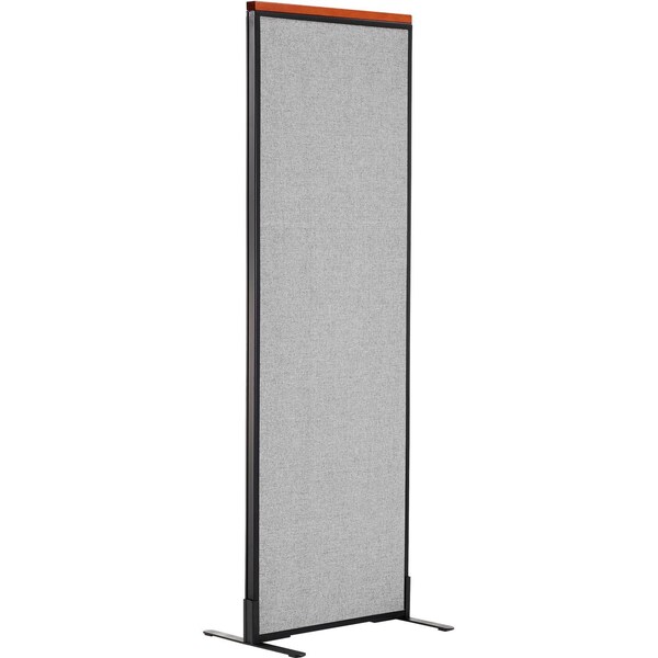 Interion By Global Industrial Interion Deluxe Freestanding Office Partition Panel, 24-1/4inW x 73-1/2inH, Gray 694654FGY - main